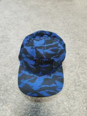 未使用 // STUSSY ステューシー ブルー カモフラージュ ベースボールキャップ 帽子 スナップバック -S-M