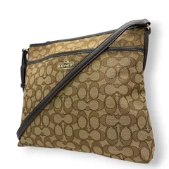 美品 コーチ COACH ショルダーバッグ クロスボディ サコッシュ 斜め掛け可 シグネチャー キャンバス レザー 本革 ベージュ ブラウン 茶色 シルバー金具 レディース 鞄 カバン お出かけ 普段使い デイリーユース 通勤 通学 上品 エレガント s21