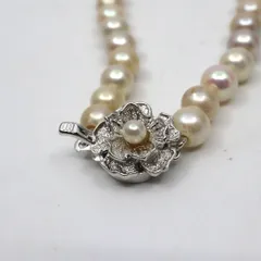 本真珠 アコヤ真珠 ネックレス 約40cm i1　ラウンドパール 約6.9〜7.2mm シルバー金具 フォーマル 冠婚葬祭 セレモニー パールネックレス レディース ジュエリー