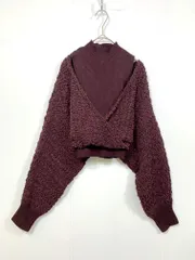 美品 MURUA ムルーア 定価7480円 ショルダーオープンカシュクール ニット セーター sizeF/ワイン ◇■レディース