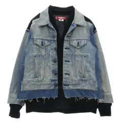JUNYA WATANABE COMME des GARCONS MAN ジュンヤワタナベコムデギャルソンマン 25SS WO-J206 Levi's リーバイス Wネーム ドッキング デニムジャケット インディゴブルー系 ブラック系 S【中古】
