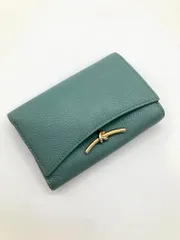 CHARLES & KEITH チャールズ＆キース Huxley ハクスリー メタリックアクセントフロントフラップウォレット 二つ折り 財布 緑 ■■レディース