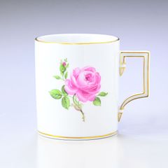 Meissenマイセン ピンクローズ ピンクの薔薇 マグカップ2客(1客難 