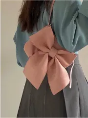 リボン ポイント ピンク ショルダーバッグ