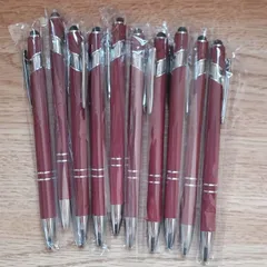 激安！新品 タッチペン付きボールペン 10本 インクは黒   ワインレッド 企業名なし