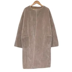 美品 nano universe ナノユニバース エコムートンコート サイズF ブラウン レディース 古着 中古 USED