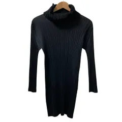 美品 PLEATS PLEASE ISSEY MIYAKE プリーツプリーズ イッセイミヤケ ハイネックミニワンピース PP61-JH123 サイズ2 ブラック レディース 古着 中古 USEDのサムネイル