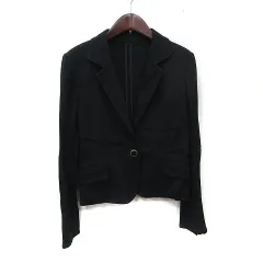 クレージュ courreges テーラードジャケット シングル 38 M 黒 ブラック /YI