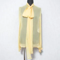 美品 N21 ヌメロヴェントゥーノ リボンタイ シアーブラウス サイズ36 オレンジイエロー レディース 古着 中古 USEDのサムネイル