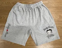 23.BettyBoop/ベティーブープ/刺繍ハーフパンツ/杢グレー/Lサイズ/新品未使用/タグ付きのサムネイル
