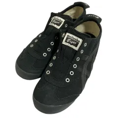 新品同様 Onitsuka Tiger オニツカタイガー MEXICO 66 SLIP-ON スニーカー スリッポン D3K0Q サイズUS5.5 24cm ブラック  レディース 古着 中古 USED
