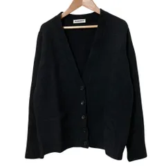 良品 JIL SANDER ジルサンダー Vネック ニットカーディガン サイズ34 ブラック レディース 古着 中古 USEDのサムネイル