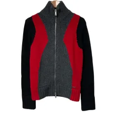 美品 Dsquared2 ディースクエアード カラーブロック ニットブルゾン ジャケット サイズXS マルチカラー レディース 古着 中古 USEDのサムネイル