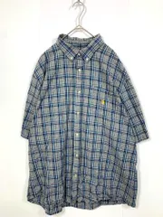 Ralph Lauren ラルフローレン BLAKE 半袖 チェック シャツ sizeXL/グレー ■◆メンズ