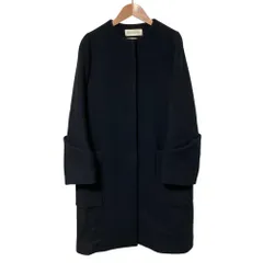 美品 DESIGNWORKS デザインワークス ウール ノーカラーコート サイズ38 ブラック レディース 古着 中古 USEDのサムネイル