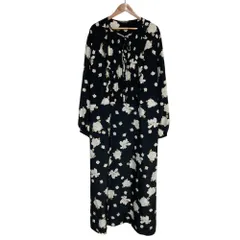 美品 23年商品 INGEBORG インゲボルグ くちなしpt.ワンピース A2233FA 503 サイズ4 11号 ブラック レディース 古着 中古 USED