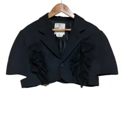 美品 noir kei ninomiya ノワール ケイニノミヤ コムデギャルソン AD2022 チュールフリル ショートジャケット 3K-J021 S ネイビー レディース 古着 中古 USEDのサムネイル