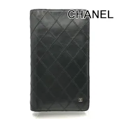 良品 CHANEL シャネル ビコローレ 二つ折り 財布 ウォレット 長財布 レザー ブラック レディース コインケース付 ブランド 小物 tm129のサムネイル