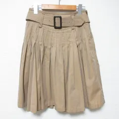 BURBERRY BLACK LABEL バーバリーブラックレーベル ベルテッド プリーツフレアスカート サイズ38 ベージュ レディース 古着 中古 USEDのサムネイル