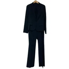 美品 Theory セオリー ストライプ テーラードジャケット スラックスパンツ セットアップ スーツ 0 ブラック レディース 古着 中古 USED