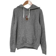 良品 POLO RALPH LAUREN ポロラルフローレン エンブロイダード フーディー スウェットパーカー サイズSP グレー  レディース 古着 中古 USED