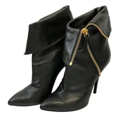 美品 Giuseppe Zanotti ジュゼッペザノッティ レザー ショートブーツ ハイヒール 37 24.0cm程度 ブラック レディース 古着 中古 USEDのサムネイル