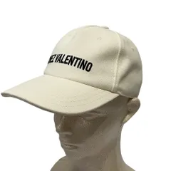 美品 24AW CHEZ VALENTINO シェ ヴァレンティノ ロゴ刺繍 コットン ベースボールキャップ 58 ホワイト メンズ レディース 古着 中古 USED