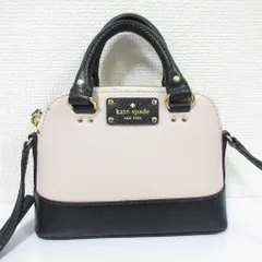 良品 KateSpade ケイトスペード mini rachelle 2WAYミニショルダーバッグ アイボリー ブラック レディース 古着 中古 USED