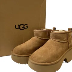 未使用 UGG AUSTRALIA アグオーストラリア Classic Ultra Mini New Heights ムートンブーツ 1158311 サイズ25 キャメル レディース 古着 中古 USEDのサムネイル