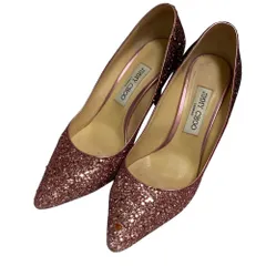 良品 JIMMY CHOO ジミーチュウ ROMY 85 グリッター ポインテッドトゥパンプス サイズ39 約26cm ピンク系 レディース 古着 中古 USED