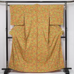 小紋 袷 身丈162cm 裄丈64cm 正絹 Sランク Lサイズ 広衿 インフォーマル 後染め 唐華 多色系 1221-11983