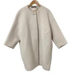 良品 TSURU By MARIKO OIKAWA ツルバイマリコオイカワ Charles-Louis(pearl) ノーカラーコート CO-2225730 グレージュ レディース 古着 中古 USEDのサムネイル