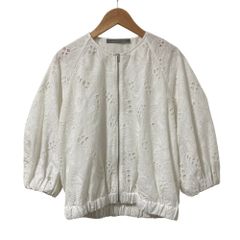 theory luxe ホワイト レース模様 バルーンスリーブブルゾン - メルカリ
