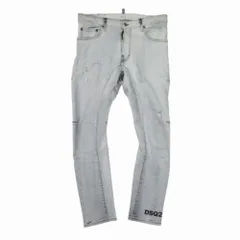 美品 DSQUARED2 ディースクエアード 22aw Tidy Biker Jean タイディー バイカー ジーンズ ブラックデニム パンツ 46 グレー メンズ 古着 中古 USED