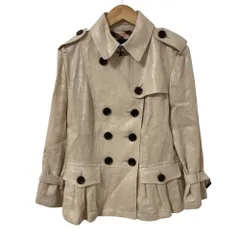 良品 BURBERRY LONDON バーバリーロンドン 裏地ノバチェック ラメ トレンチコート サイズ38 ベージュ レディース 古着 中古 USED