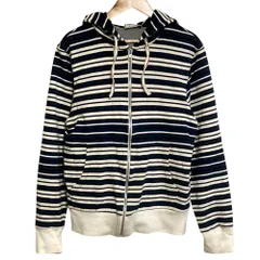 MAISON KITSUNE メゾンキツネ ボーダーパーカー XS ネイビー ホワイト レディース 古着 中古 USEDのサムネイル