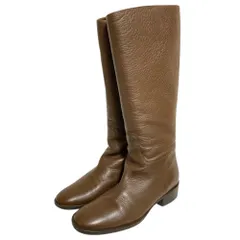 美品 Max Mara マックスマーラ レザー ロングブーツ 36 ブラウン レディース 古着 中古 USEDのサムネイル