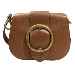 良品 Polo Ralph Lauren ポロラルフローレン LENNOX ペブルドレザー ショルダーバッグ ブラウン レディース 古着 中古 USED