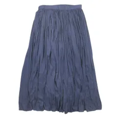 美品 Spick and Span NOBLE スピックアンドスパン ノーブル ギャザー フレアスカート 膝丈 ミモレ丈 36 紺 ネイビー レディース 古着 中古 USED