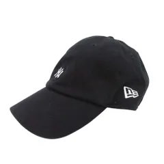 美品 NEW ERA ニューエラ ニューヨークヤンキース NY ロゴ刺繍 ベースボールキャップ 帽子 ストラップバック 黒 ブラック メンズ レディース 古着 中古 USED