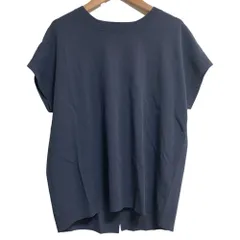 美品 Theory セオリー バッククロス クルーネック ショートスリーブ ニット カットソー サイズM ネイビー レディース 古着 中古 USED