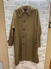 A【A39-66】◇   GU   Sサイズ　コージーメルトンバルマカーンコート　黒色＆茶色　千鳥格子柄