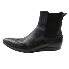 良品 Yohji Yamamoto +NOIR ヨウジヤマモトプリュスノアール サイドゴアブーツ メダリオン チェルシーブーツ シューズ 靴 4/25.5 黒 レディース 古着 中古 USED