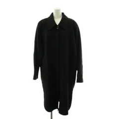 ビッグアイ ステンカラーコート ロング丈 ウール アウター 黒 ブラック /AN39 ■GY53