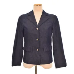 インディヴィ INDIVI テーラードジャケット デニムジャケット Gジャン 38 紺 ネイビー ■ECD003