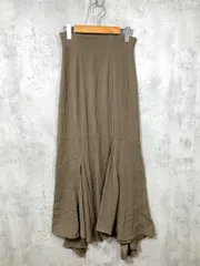 美品 NEUNA ヌナ 定価4950円 スリットサテンマーメイドロング スカート sizeF/茶 ■■レディース