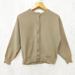 GLACIER Honeys グラシア ハニーズ ニット カーディガン クルーネック ジャケット シンプル やや厚手 ベージュ Mサイズ ◎_〇◇