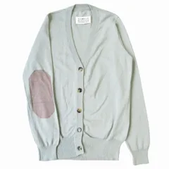 美品 Maison Margiela メゾンマルジェラ エルボーパッチ ニット カーディガン カットソー 長袖 4ステッチ サイズS ライトグリーン系 レディース 古着 中古 USEDのサムネイル