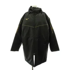 ミズノ MIZUNO ベンチコート ロング丈 フード ロゴ 中綿 F 黒 ブラック 395020824 /AN44 ■ECE004