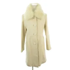 エマジェイムス EMMAJAMES コート アンゴラ混 9 ベージュ ファー襟 フォックスファー 長袖 /AH28 ■ECA004